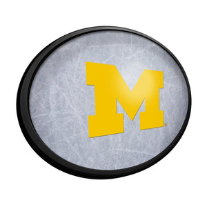 Michigan Wolverines: Ice Rink - Oval Slimline Lighted Wall Sign - The Fan-Brand