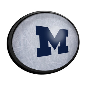 Michigan Wolverines: Ice Rink - Oval Slimline Lighted Wall Sign - The Fan-Brand