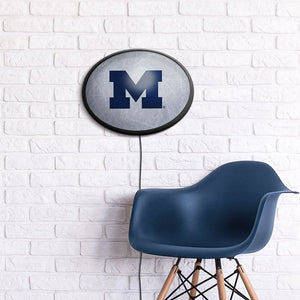 Michigan Wolverines: Ice Rink - Oval Slimline Lighted Wall Sign - The Fan-Brand