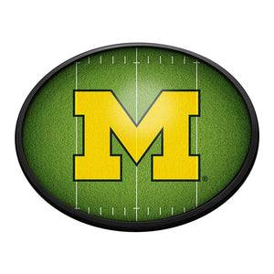 Michigan Wolverines: On the 50 - Oval Slimline Lighted Wall Sign - The Fan-Brand