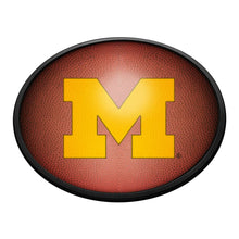 Load image into Gallery viewer, Michigan Wolverines: Pigskin - Oval Slimline Lighted Wall Sign - The Fan-Brand