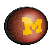 Load image into Gallery viewer, Michigan Wolverines: Pigskin - Oval Slimline Lighted Wall Sign - The Fan-Brand