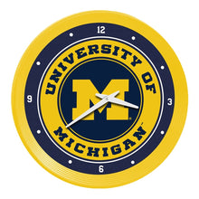 Load image into Gallery viewer, Michigan Wolverines: Ribbed Frame Wall Clock - The Fan-Brand