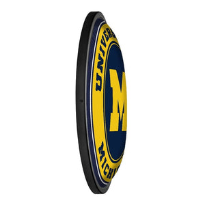 Michigan Wolverines: Round Slimline Lighted Wall Sign - The Fan-Brand