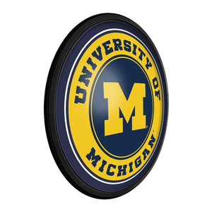 Michigan Wolverines: Round Slimline Lighted Wall Sign - The Fan-Brand