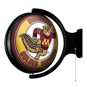 Minnesota Golden Gophers: Goldy - Original Round Rotating Lighted Wall Sign - The Fan-Brand