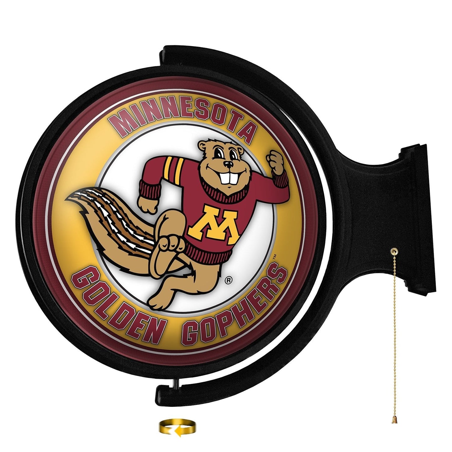 Minnesota Golden Gophers: Goldy - Original Round Rotating Lighted Wall Sign - The Fan-Brand