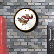 Load image into Gallery viewer, Minnesota Golden Gophers: Goldy Tail - Retro Lighted Wall Clock - The Fan-Brand