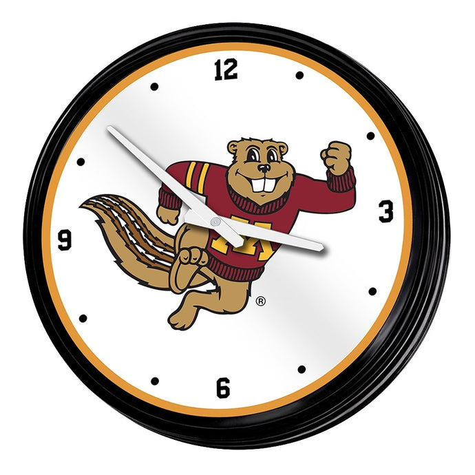 Minnesota Golden Gophers: Goldy Tail - Retro Lighted Wall Clock - The Fan-Brand