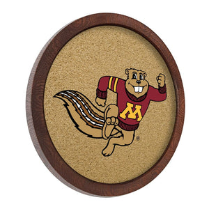 Minnesota Golden Gophers: Mascot - "Faux" Barrel Framed Cork Board - The Fan-Brand