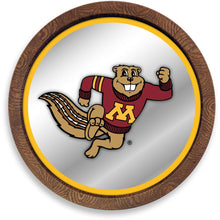 Load image into Gallery viewer, Minnesota Golden Gophers: Mascot - &quot;Faux&quot; Barrel Top Mirrored Wall Sign - The Fan-Brand