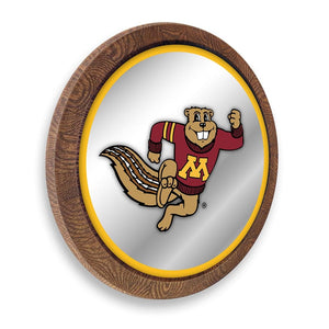 Minnesota Golden Gophers: Mascot - "Faux" Barrel Top Mirrored Wall Sign - The Fan-Brand