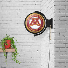 Load image into Gallery viewer, Minnesota Golden Gophers: Original Round Rotating Lighted Wall Sign - The Fan-Brand