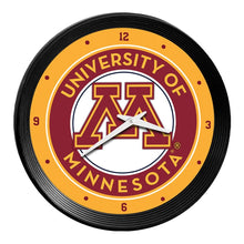 Load image into Gallery viewer, Minnesota Golden Gophers: Ribbed Frame Wall Clock - The Fan-Brand