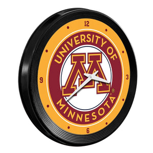 Minnesota Golden Gophers: Ribbed Frame Wall Clock - The Fan-Brand