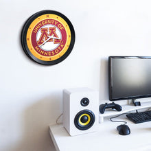 Load image into Gallery viewer, Minnesota Golden Gophers: Ribbed Frame Wall Clock - The Fan-Brand