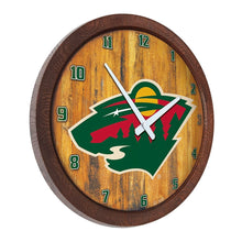 Load image into Gallery viewer, Minnesota Wild: &quot;Faux&quot; Barrel Top Wall Clock - The Fan-Brand