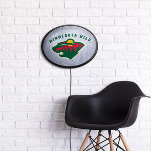 Minnesota Wild: Ice Rink - Oval Slimline Lighted Wall Sign - The Fan-Brand