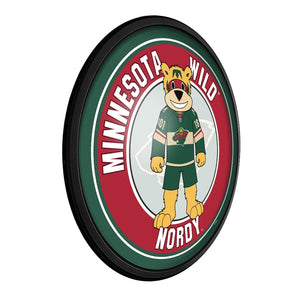 Minnesota Wild: Nordy - Round Slimline Lighted Wall Sign - The Fan-Brand