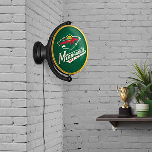 Minnesota Wild: Original Oval Rotating Lighted Wall Sign - The Fan-Brand