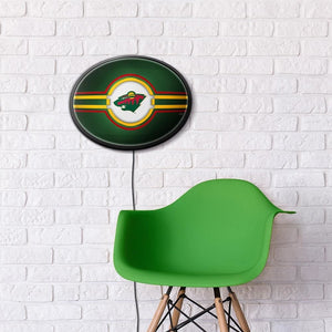 Minnesota Wild: Oval Slimline Lighted Wall Sign - The Fan-Brand