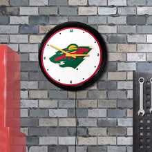 Load image into Gallery viewer, Minnesota Wild: Retro Lighted Wall Clock - The Fan-Brand