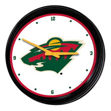 Load image into Gallery viewer, Minnesota Wild: Retro Lighted Wall Clock - The Fan-Brand
