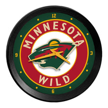 Load image into Gallery viewer, Minnesota Wild: Ribbed Frame Wall Clock - The Fan-Brand