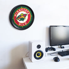 Load image into Gallery viewer, Minnesota Wild: Ribbed Frame Wall Clock - The Fan-Brand