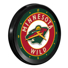 Load image into Gallery viewer, Minnesota Wild: Ribbed Frame Wall Clock - The Fan-Brand