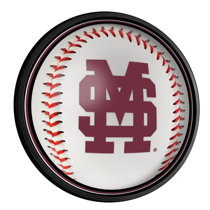 Mississippi State Bulldogs: Baseball - Round Slimline Lighted Wall Sign - The Fan-Brand