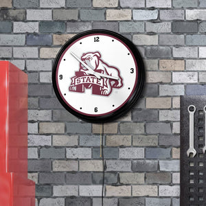 Mississippi State Bulldogs: Bulldog - Retro Lighted Wall Clock - The Fan-Brand