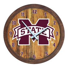 Load image into Gallery viewer, Mississippi State Bulldogs: Faux Barrel Top Wall Clock - The Fan-Brand
