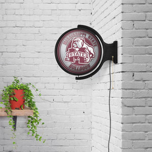 Mississippi State Bulldogs: Mascot - Original Round Rotating Lighted Wall Sign - The Fan-Brand