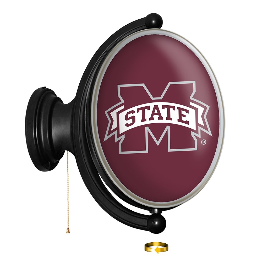 Mississippi State Bulldogs: Original Oval Rotating Lighted Wall Sign - The Fan-Brand