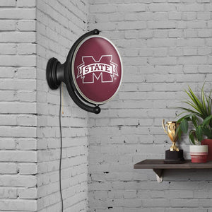 Mississippi State Bulldogs: Original Oval Rotating Lighted Wall Sign - The Fan-Brand