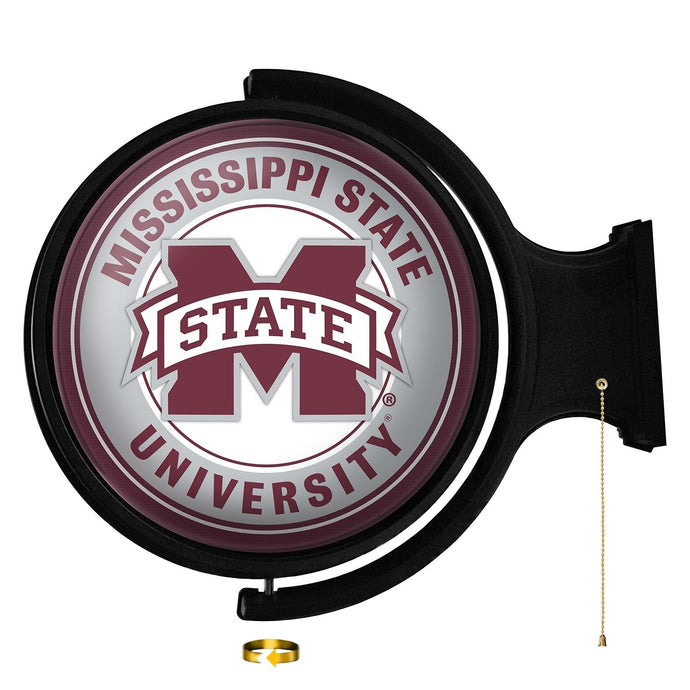 Mississippi State Bulldogs: Original Round Rotating Lighted Wall Sign - The Fan-Brand