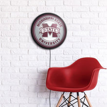 Load image into Gallery viewer, Mississippi State Bulldogs: Round Slimline Lighted Wall Sign - The Fan-Brand