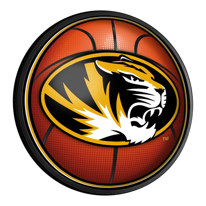 Missouri Tigers: Basketball - Round Slimline Lighted Wall Sign - The Fan-Brand