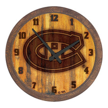 Load image into Gallery viewer, Montreal Canadiens: Branded &quot;Faux&quot; Barrel Top Wall Clock - The Fan-Brand