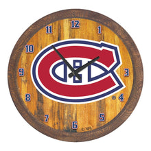 Load image into Gallery viewer, Montreal Canadiens: &quot;Faux&quot; Barrel Top Wall Clock - The Fan-Brand