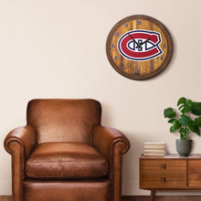 Load image into Gallery viewer, Montreal Canadiens: &quot;Faux&quot; Barrel Top Wall Clock - The Fan-Brand