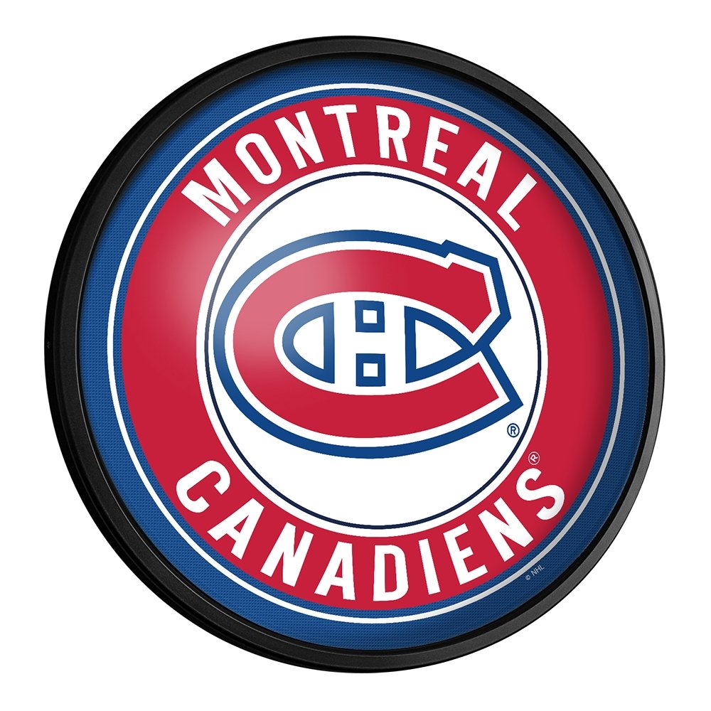 Montreal Canadiens: Round Slimline Lighted Wall Sign - The Fan-Brand