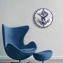 Load image into Gallery viewer, Navy Midshipmen: Anchor - Bottle Cap Wall Clock - The Fan-Brand