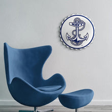 Load image into Gallery viewer, Navy Midshipmen: Anchor - Bottle Cap Wall Sign - The Fan-Brand