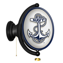 Load image into Gallery viewer, Navy Midshipmen: Anchor - Original Oval Rotating Lighted Wall Sign - The Fan-Brand