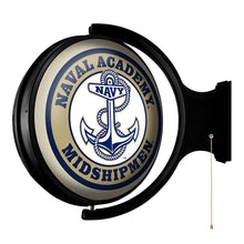 Load image into Gallery viewer, Navy Midshipmen: Anchor - Original Round Rotating Lighted Wall Sign - The Fan-Brand