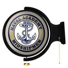Load image into Gallery viewer, Navy Midshipmen: Anchor - Original Round Rotating Lighted Wall Sign - The Fan-Brand