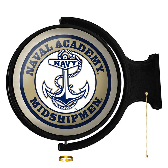 Navy Midshipmen: Anchor - Original Round Rotating Lighted Wall Sign - The Fan-Brand