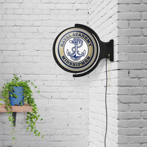 Navy Midshipmen: Anchor - Original Round Rotating Lighted Wall Sign - The Fan-Brand